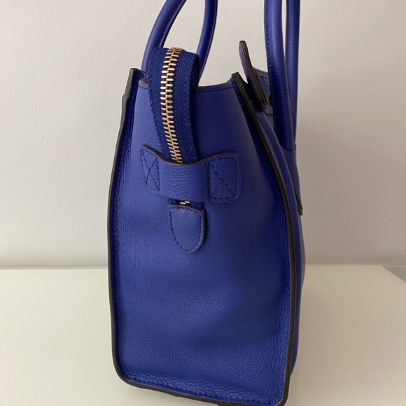 100% authentic Celine Drummed Calfskin Micro Luggage in indigo - Picture 5 of 16